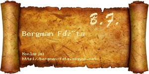 Bergman Fáta névjegykártya